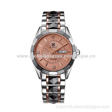 Fashionable Wristwatch with Stainless Steel Caseback and Crystal